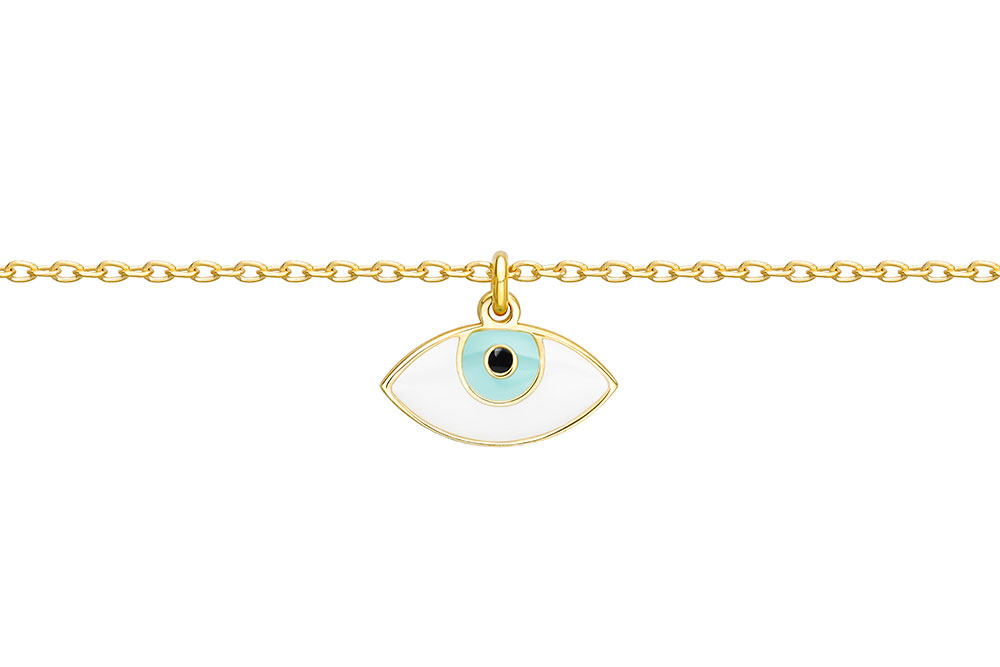 Sterling silver turkish eye enamel necklace