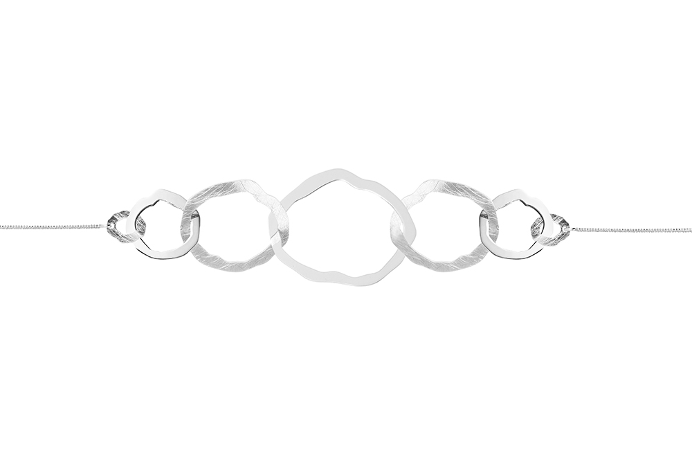 Sterling silver irregulars ovals necklace