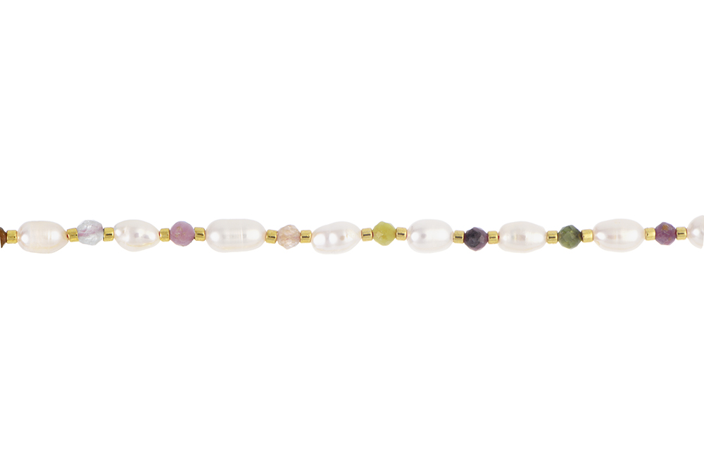 [16769N40E5RTMDO] Collar plata 925 perla 4m piedras semipreciosam (Turmalina)