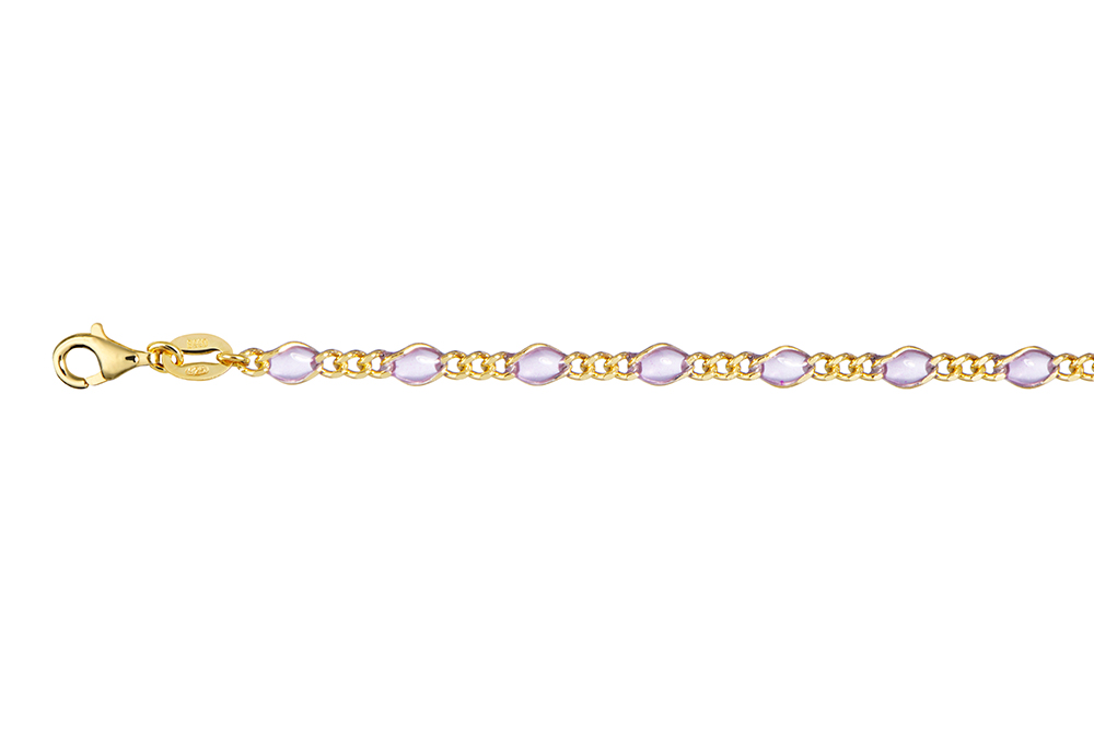 Collar plata 925 cadena esmalte transparente