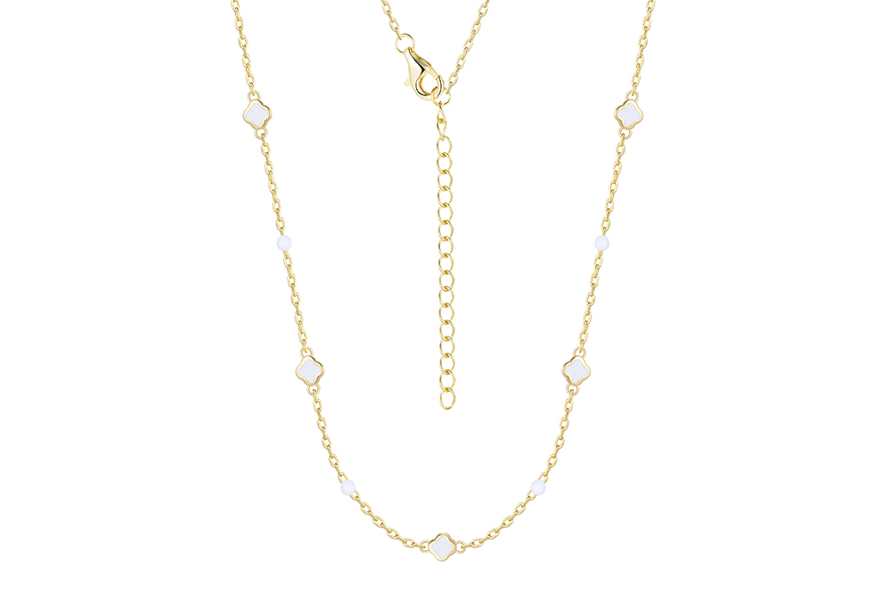 [17139N38E5EBLDO] Collar plata 925 mini flor (Blanca)