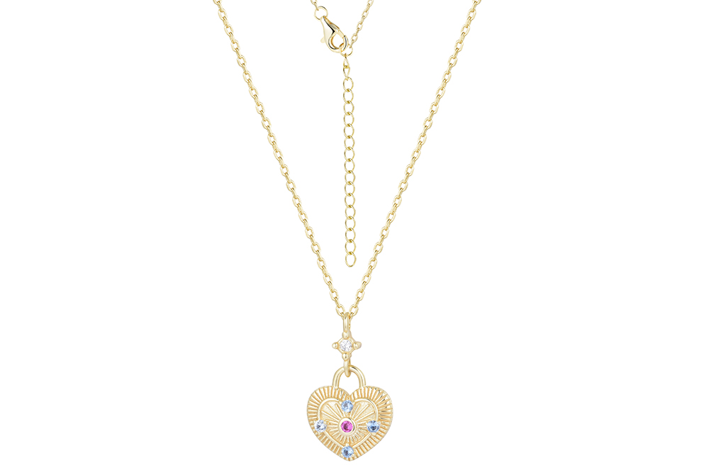 [17164N38E5ZMXDO] Collar plata 925 corazon zirconita (Oro)