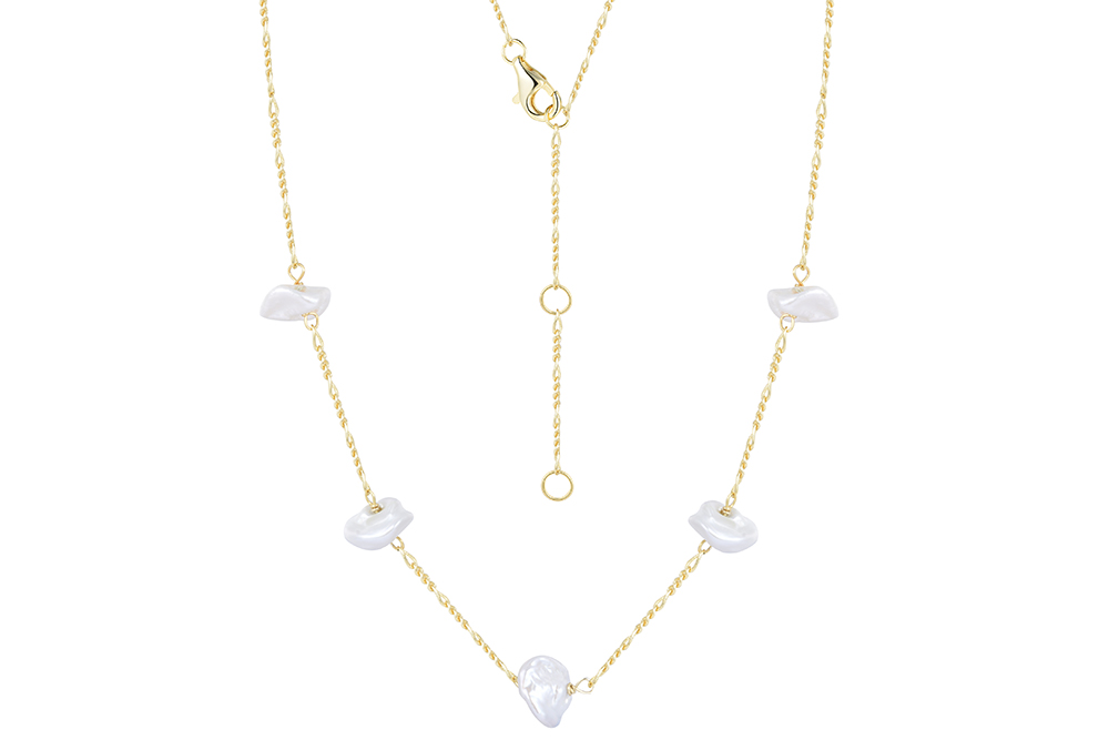 Collar plata 925 5 perlas barrocas cultivadas en agua dulce