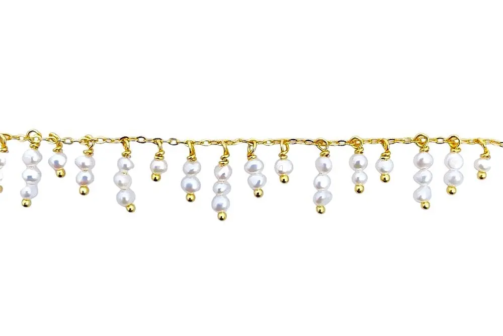 [17270N38E5PBLDO] Sterling silver semiprecious stones necklace (Pearl, White)