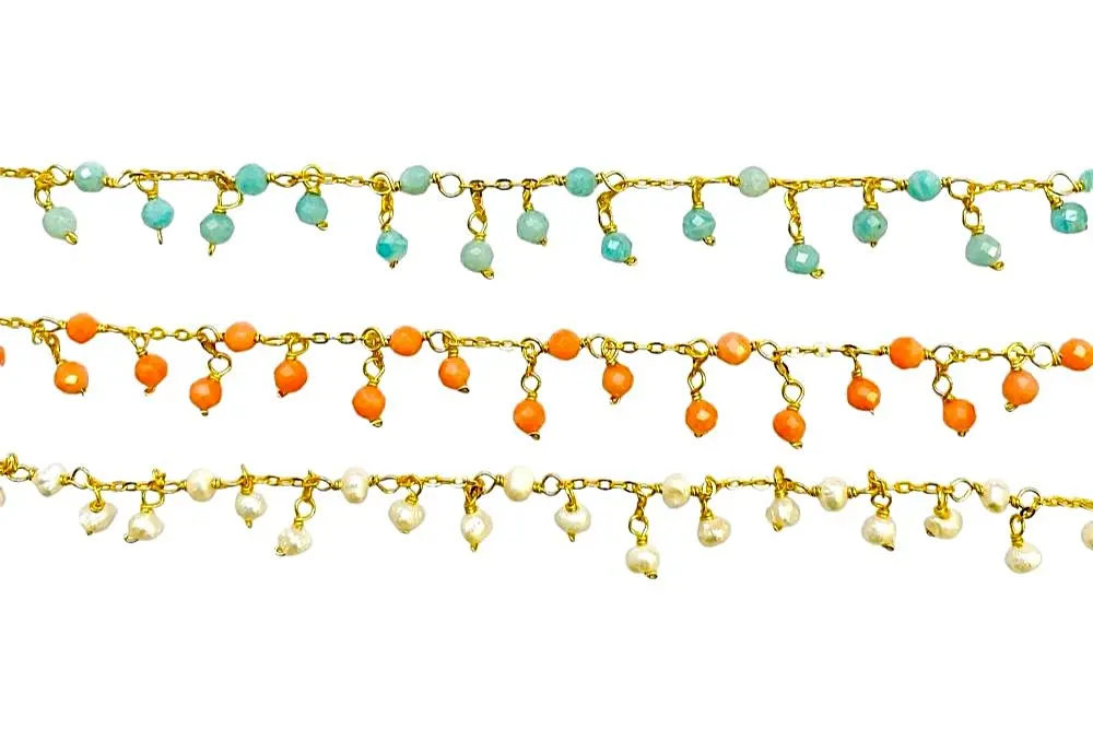 Sterling silver semiprecious stones necklace