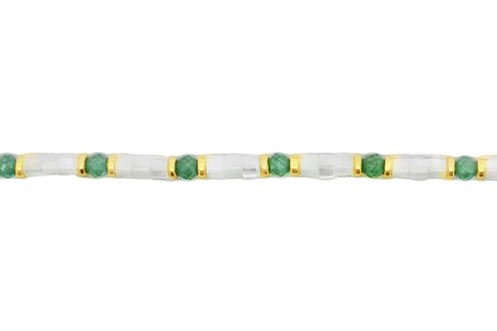 Sterling silver zirconia & mop necklace