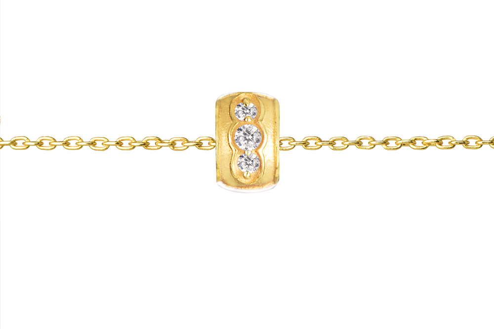 Sterling silver zirocnia & enamel necklace