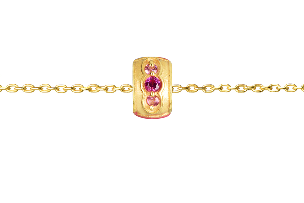 Sterling silver zirocnia & enamel necklace