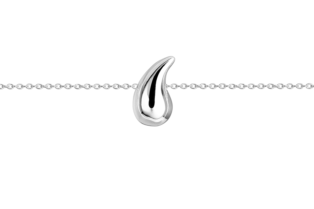 [17302N40E5PL] Sterling silver 15x8mm drop necklace (Sterling silver)