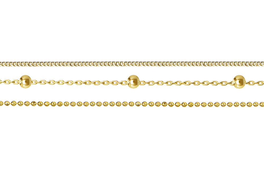 Collar plata 925 triple cadena bolas 2mm