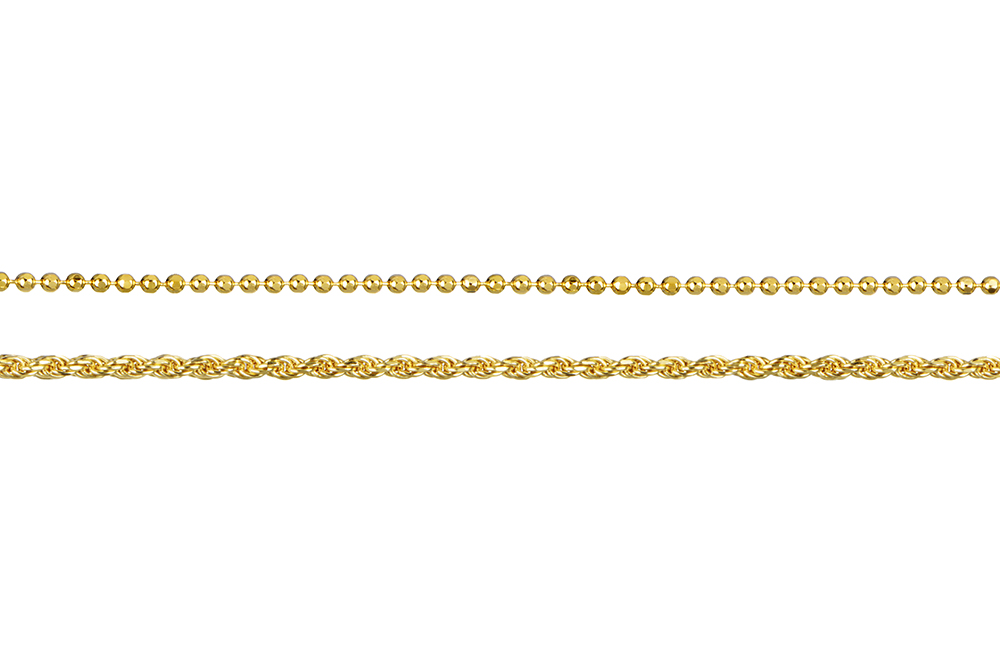 [17392N38E3DO] Sterling silver double chain necklace (Gold plated)