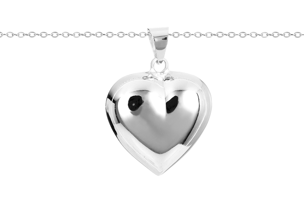 Collar plata 925 corazón hueco 25x23mm