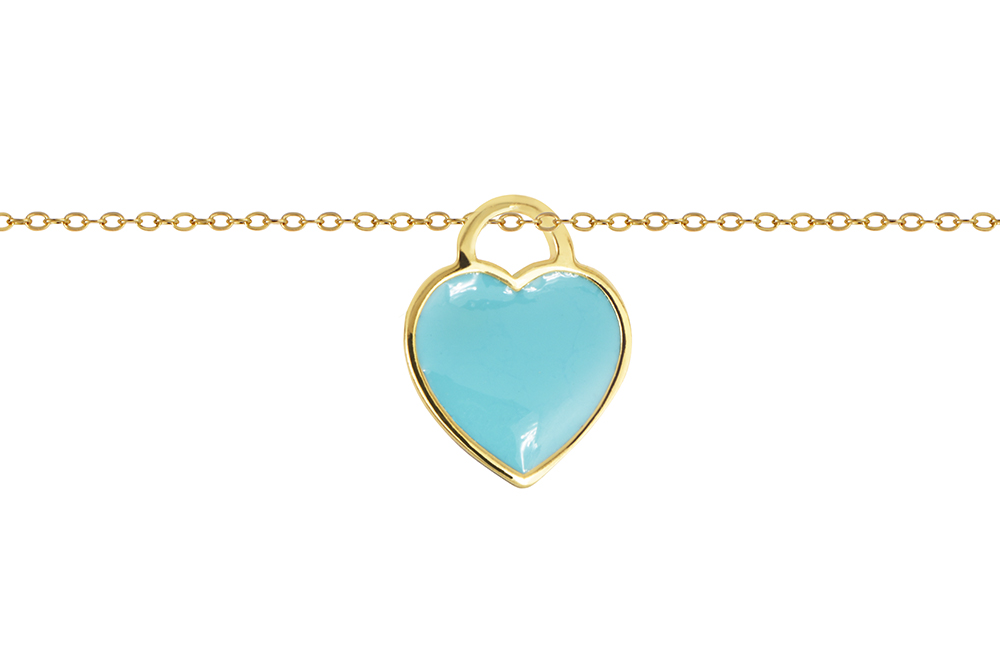 Sterling silver enamel heart necklace