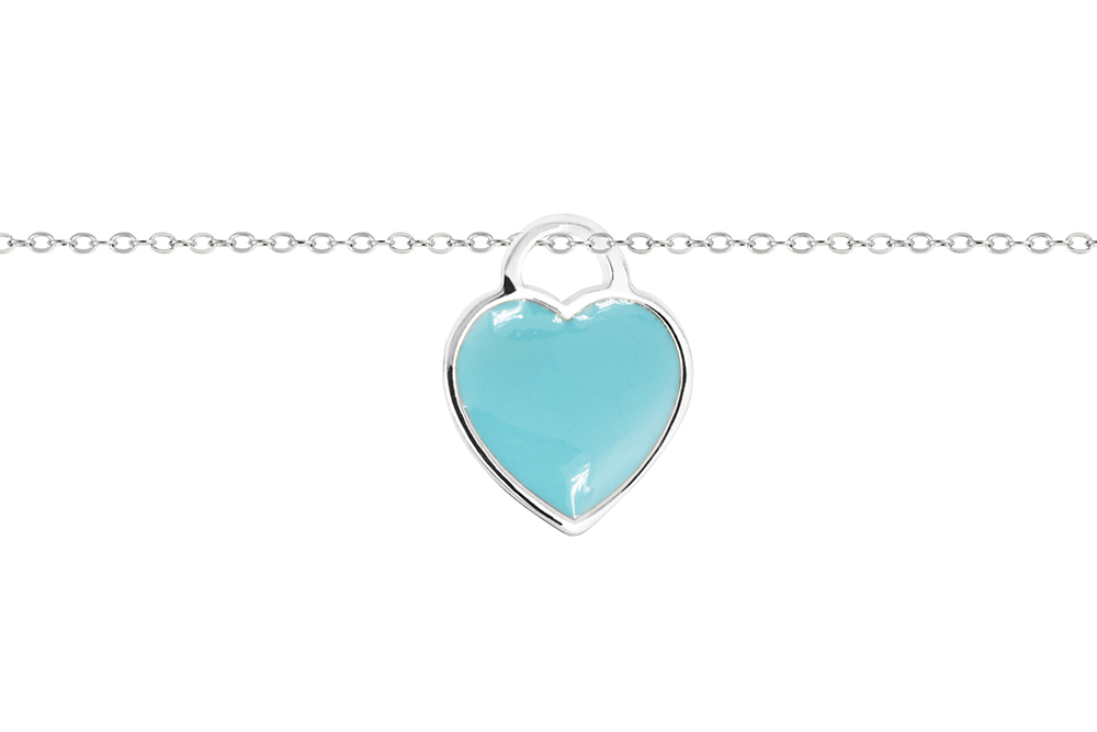 Sterling silver enamel heart necklace