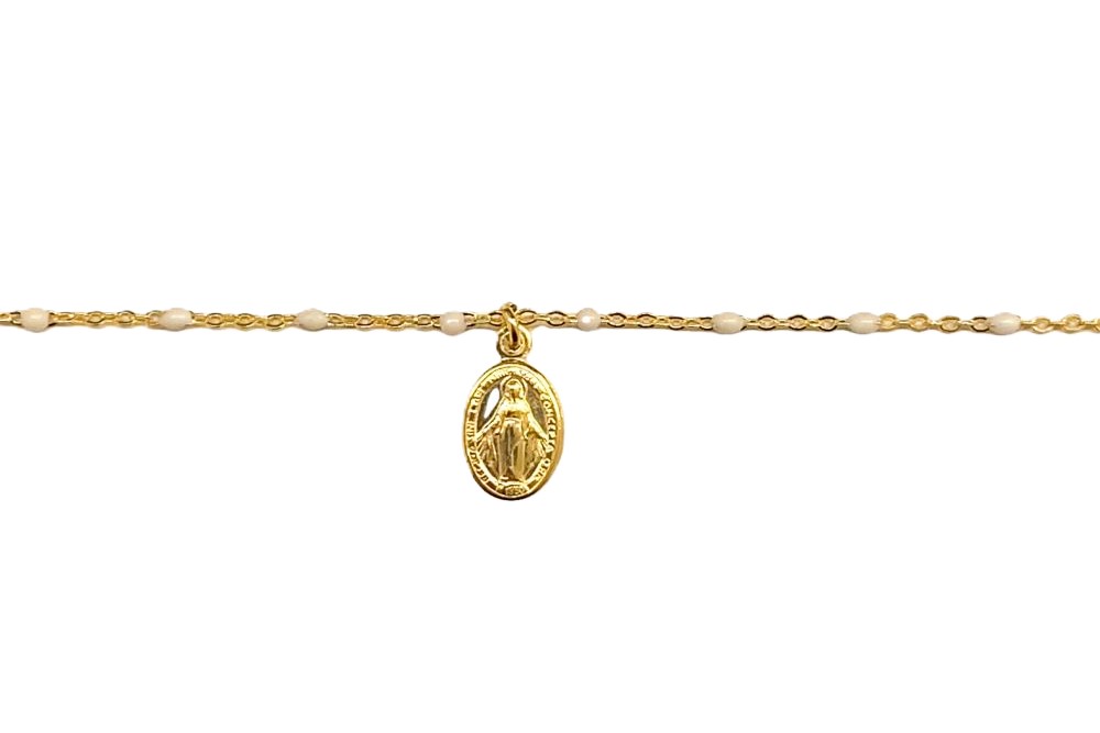 [17490N38E5EBLDO] Collar plata 925 virgen 12x7mm con esmalte (Blanca)