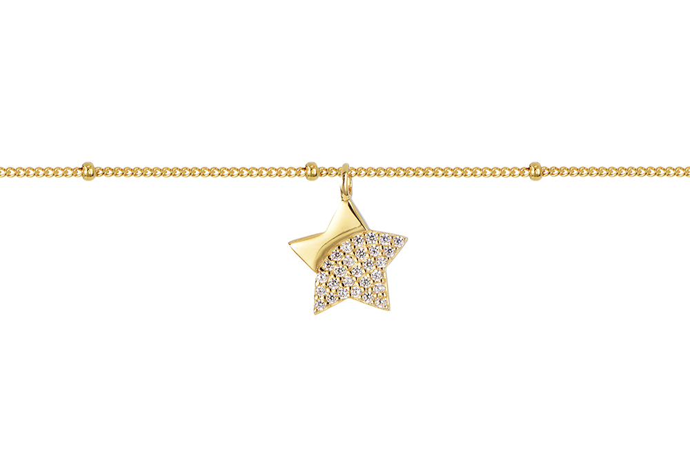 [17618N40E5ZBLDO] Collar plata 925 estrella con zirconita (Oro)