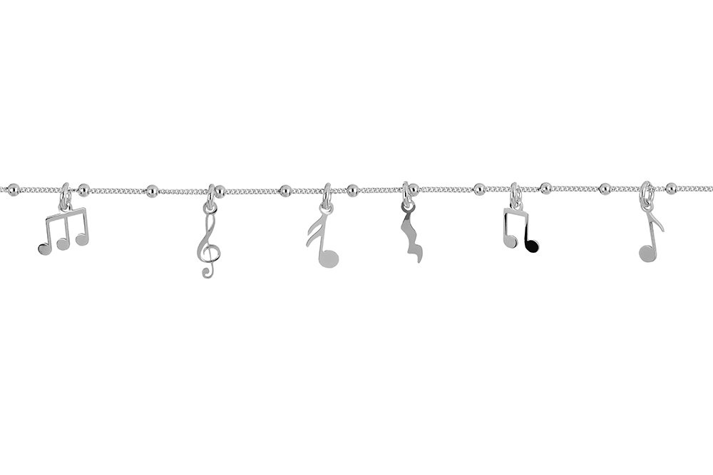 Collar plata 925 notas musicales
