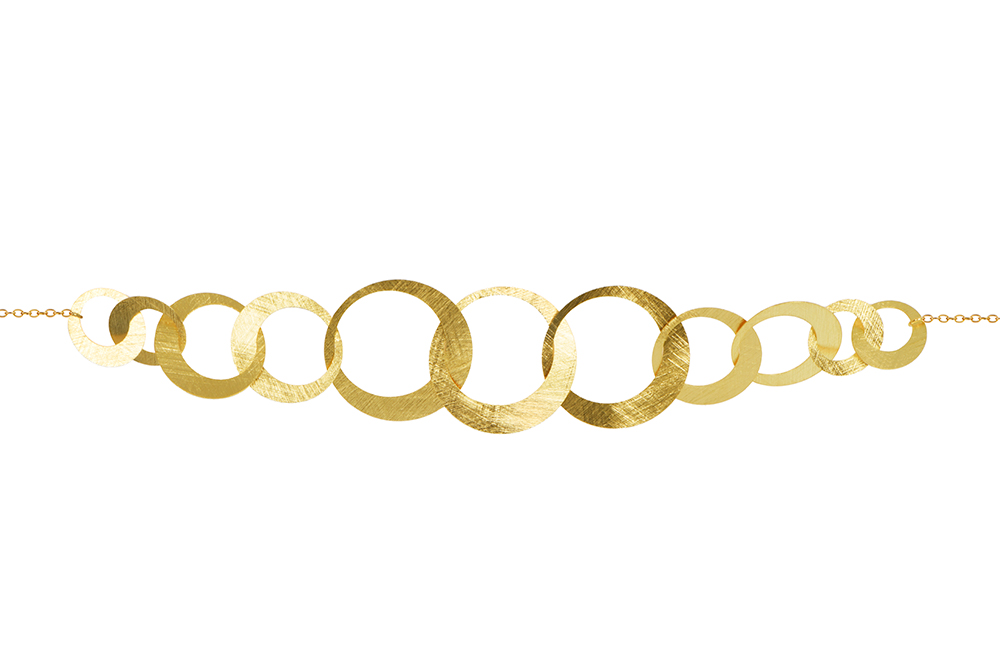 Sterling silver linked circles necklace