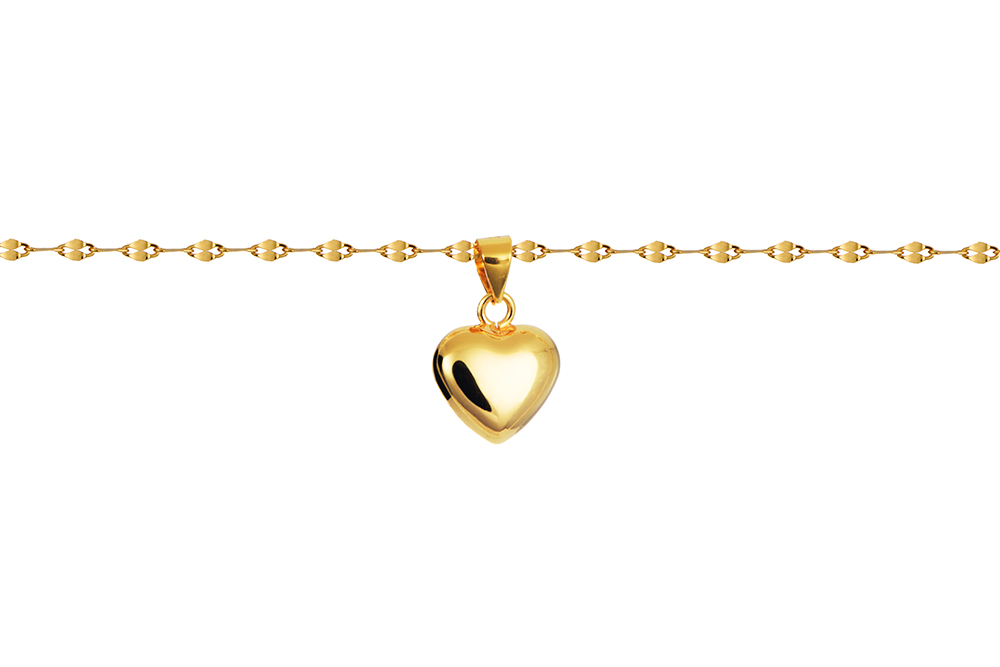 [17899N38E5DO] Collar plata 925 corazón 12x10mm (Oro)