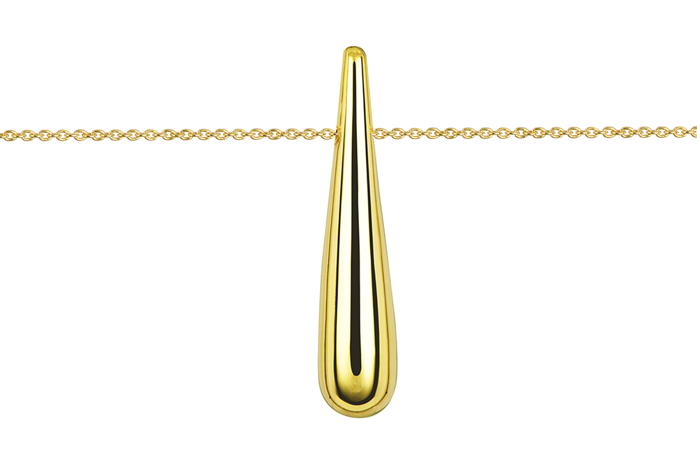 Sterling silver electroform drop 41x9mm necklace