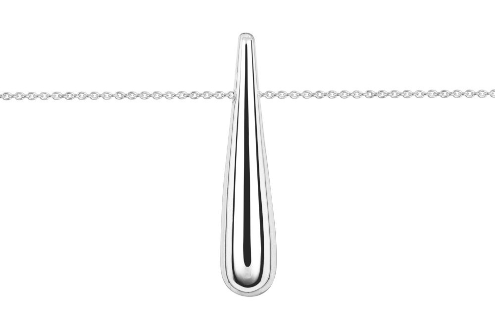 Sterling silver electroform drop 41x9mm necklace