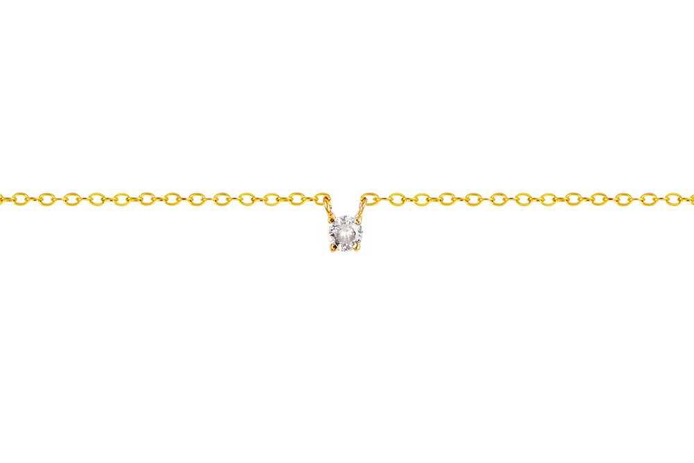 [18094N38A5ZBLDO] Collar plata 925 cadena forzada 030 punto de luz 3mm (Oro)
