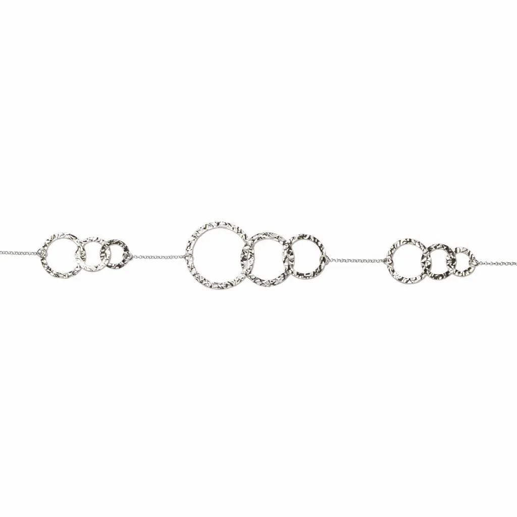 Sterling silver circles of different sizes necklace