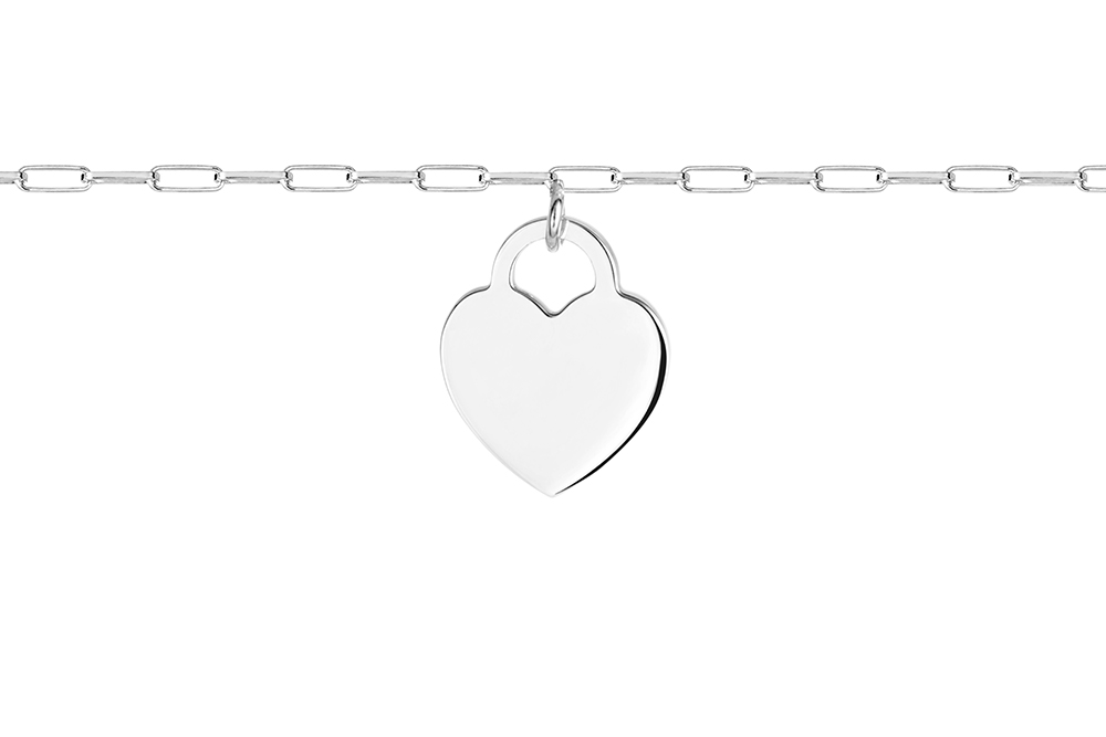 Sterling silver with 15x13mm heart necklace