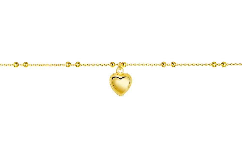 [18147N40E5DO] Sterling silver 10x8mm heart necklace (Gold plated)