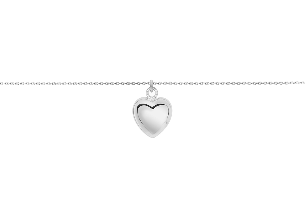 Sterling silver 17x14mm heart necklace