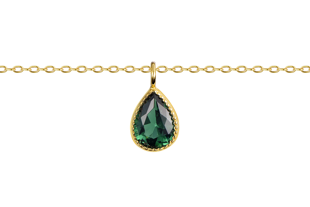 Sterling silver pear zirconia necklace