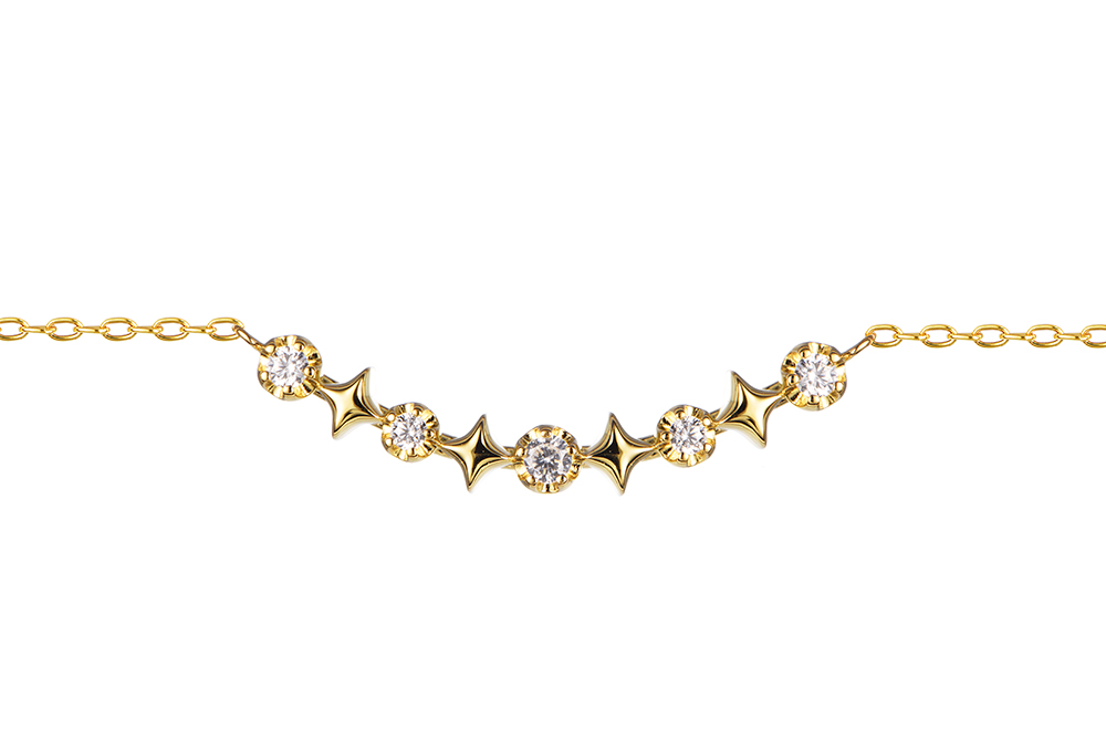 Sterling silver zirconia stars necklace