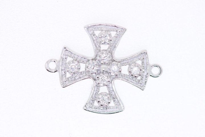 Charm plata cruz cz 