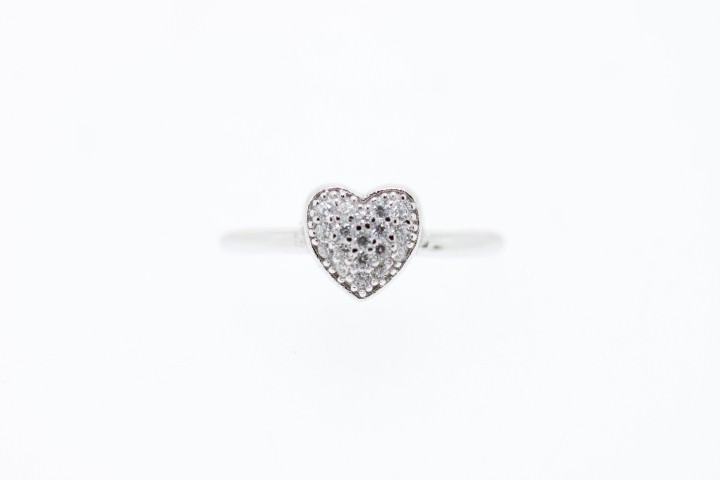 [058480001ZBL] Finding silver 925 cz microsetting heart