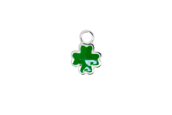Charms plata 925 esmaltada trebol 