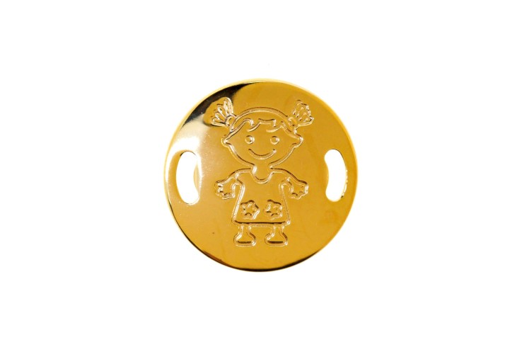 Entrepieza placa plata 925 redonda niña (pack de 2) 
