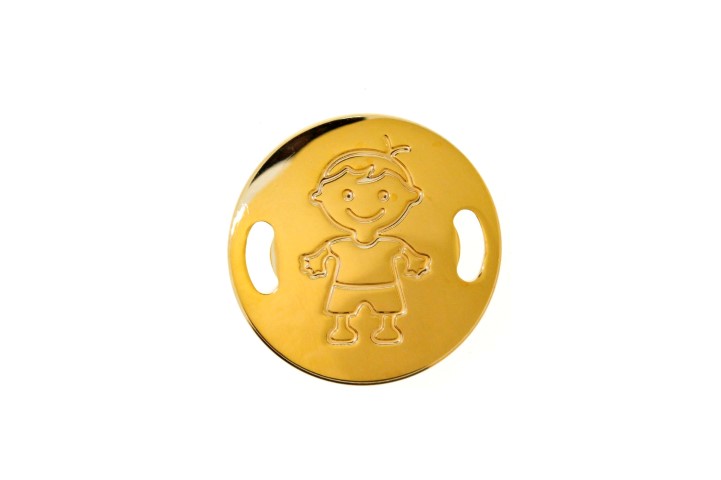Entrepieza placa plata 925 redonda niño (pack de 2) 