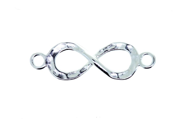 Entrepieza plata 925 infinito 18x6mm martelé