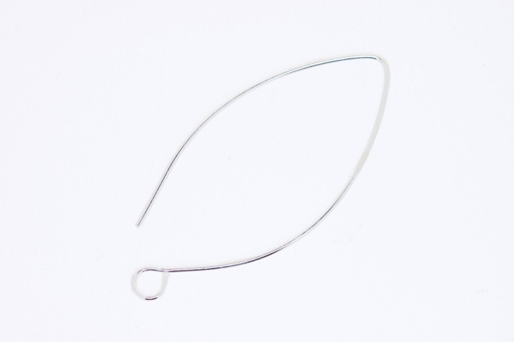 Gancho oval pendiente plata 925 con anilla abierta 