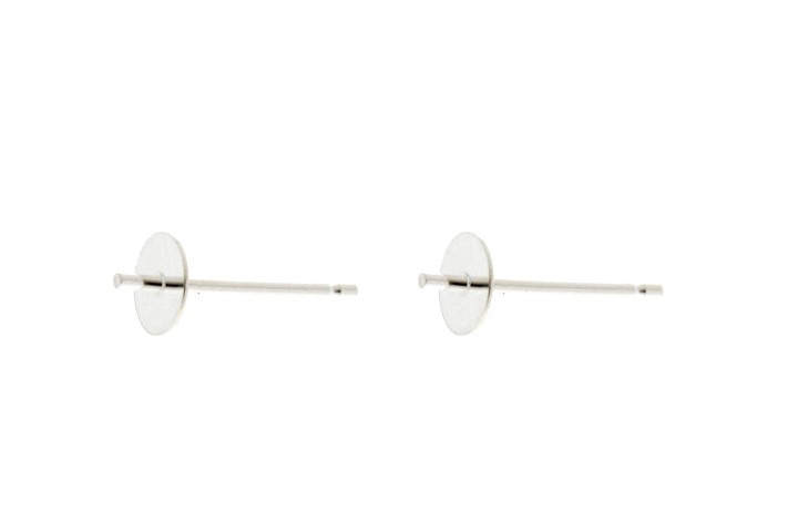 Disco plano con perno plata 925 5.00mm (pack de 50) 