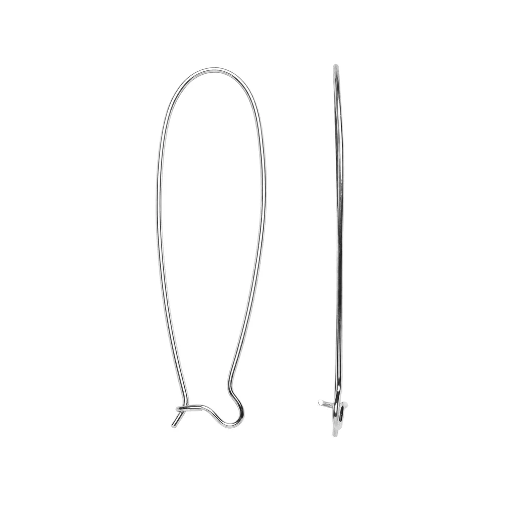 Sterling silver long french hook lock closed