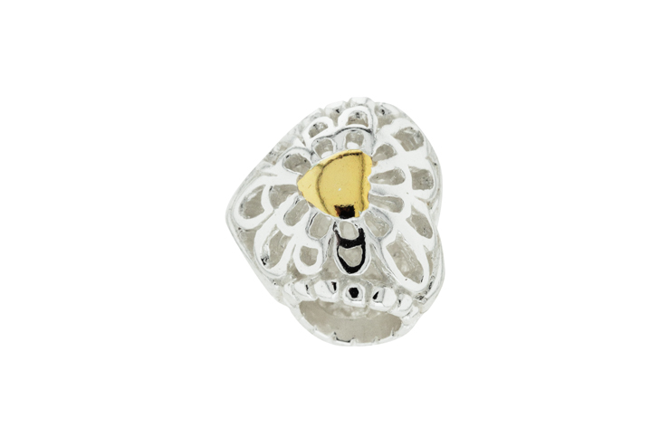 Entrepieza pasante  plata 925 para pulseras 