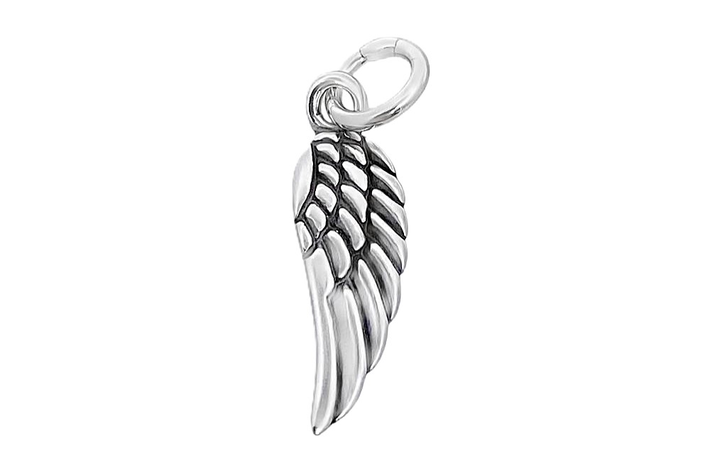 Sterling silver wing 16x5mm pendant