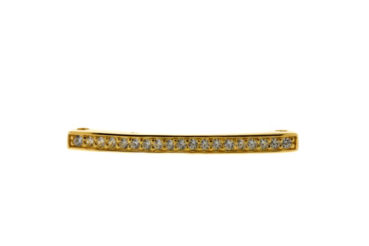 [011990002ZBL] Entrepieza plata 925 barra zirconita  (Blanca, Oro)