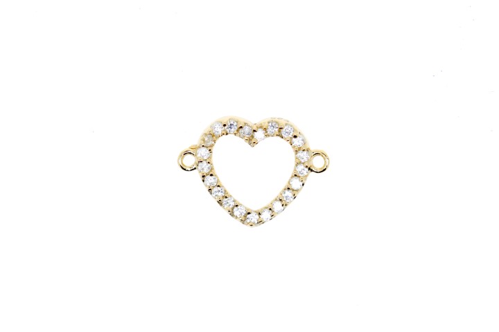 Entrepieza plata rodiada cz corazon 