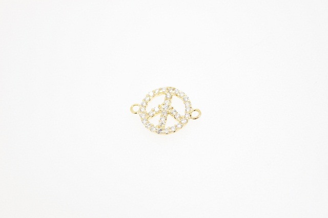 [029420002ZBL] Silver 925 finding peace cz (White, Gold plated)