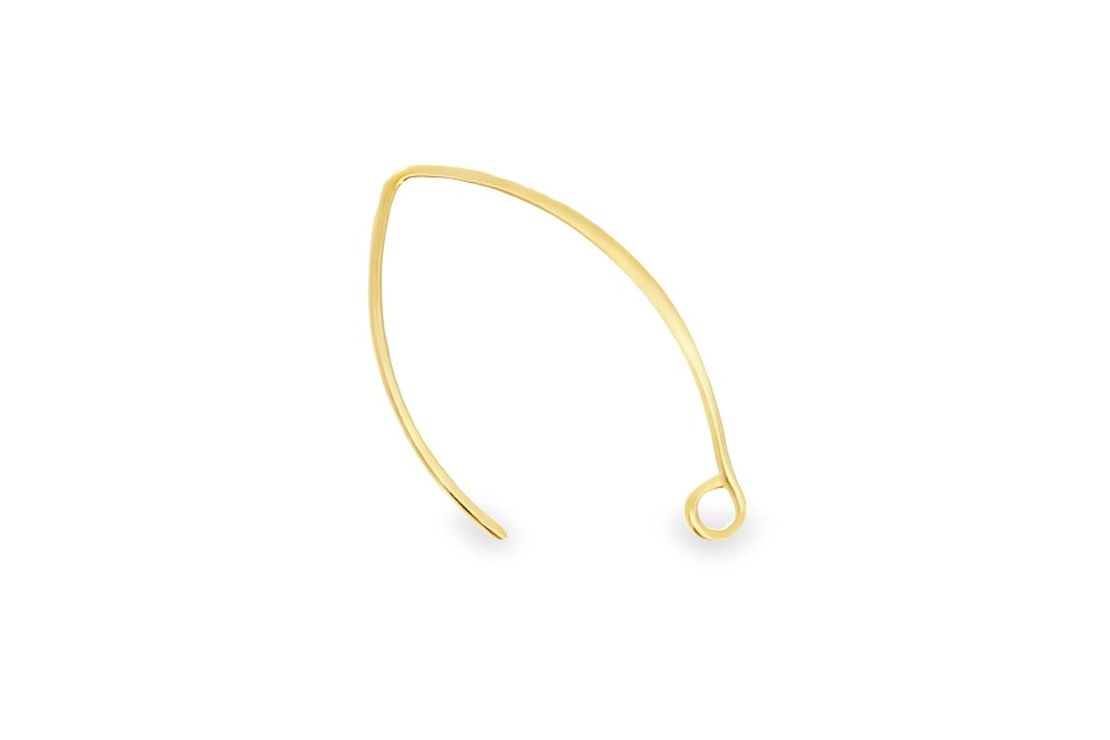 Gancho oval pendiente plata 925 con anilla abierta