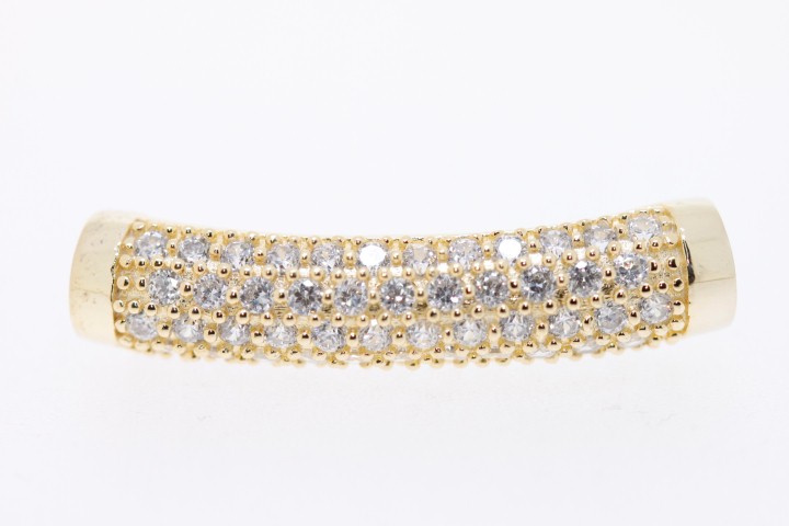 Entrepieza tubo plata cz 