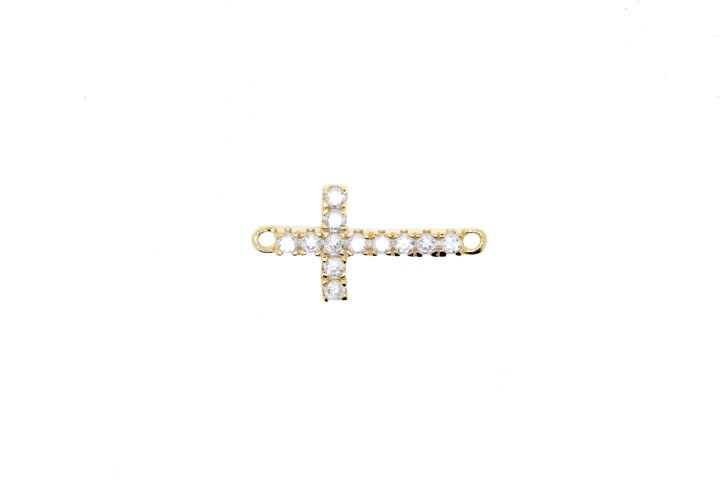 Silver 925 finding cross cz