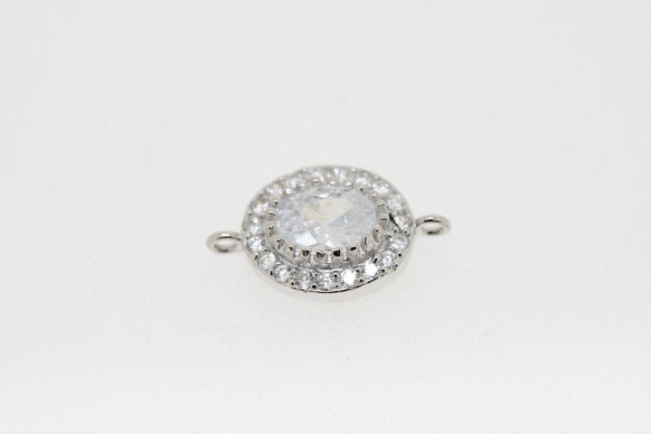[04950000CZBL] Entrepieza plata rodiada cz  (Blanca)